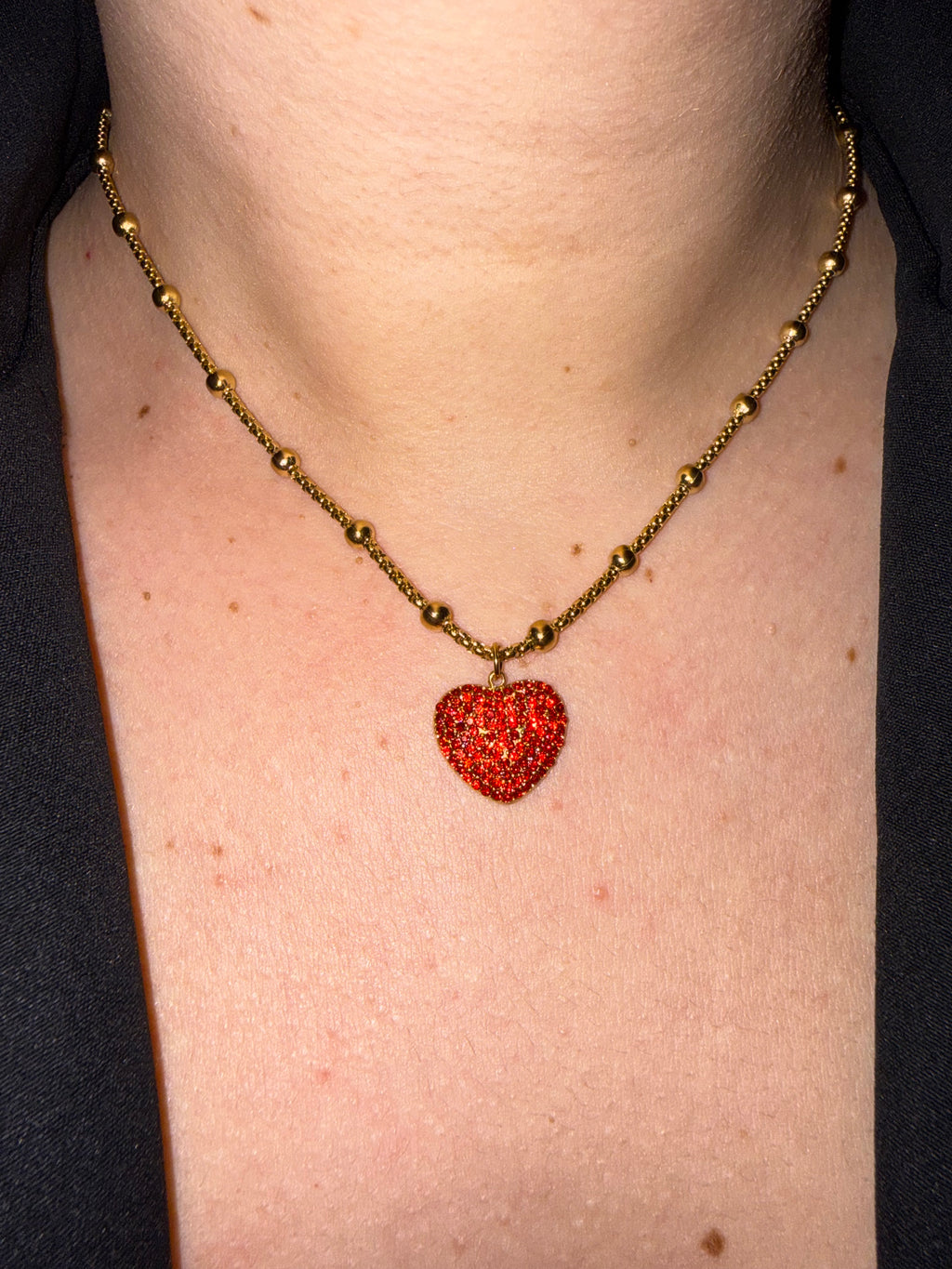 Glow Red Heart Necklace