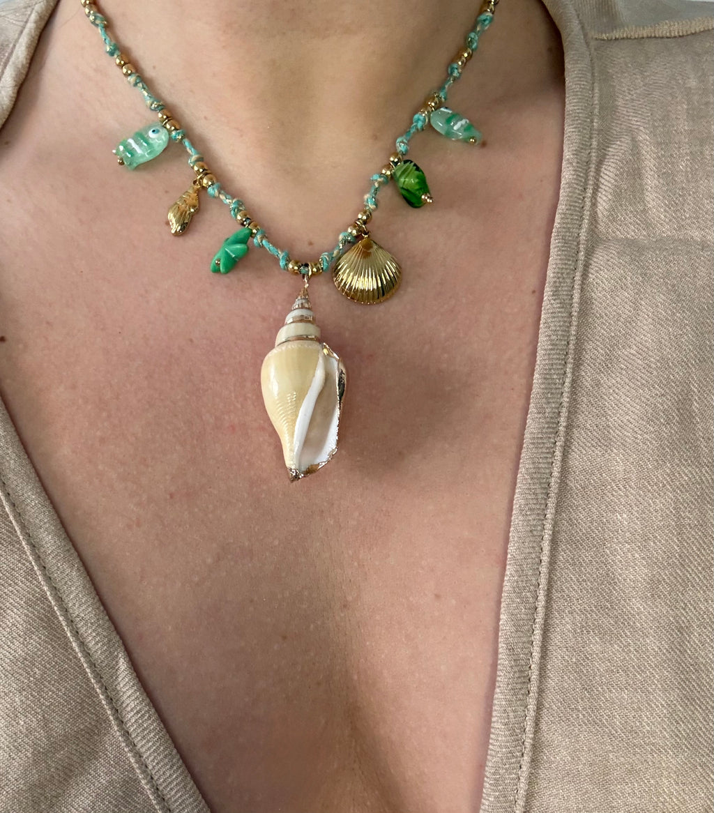 Coral Green Necklace