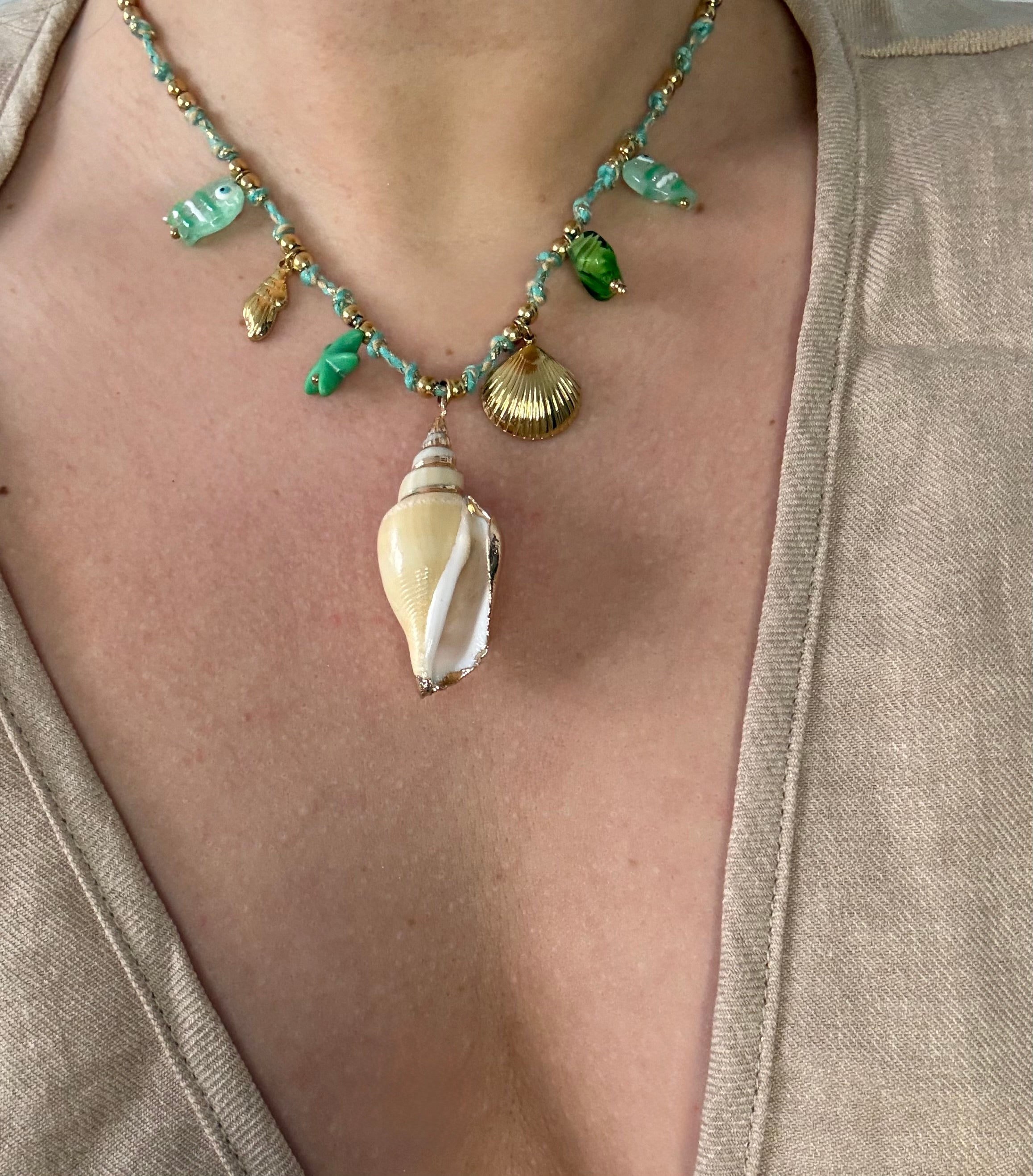 Coral Green Necklace