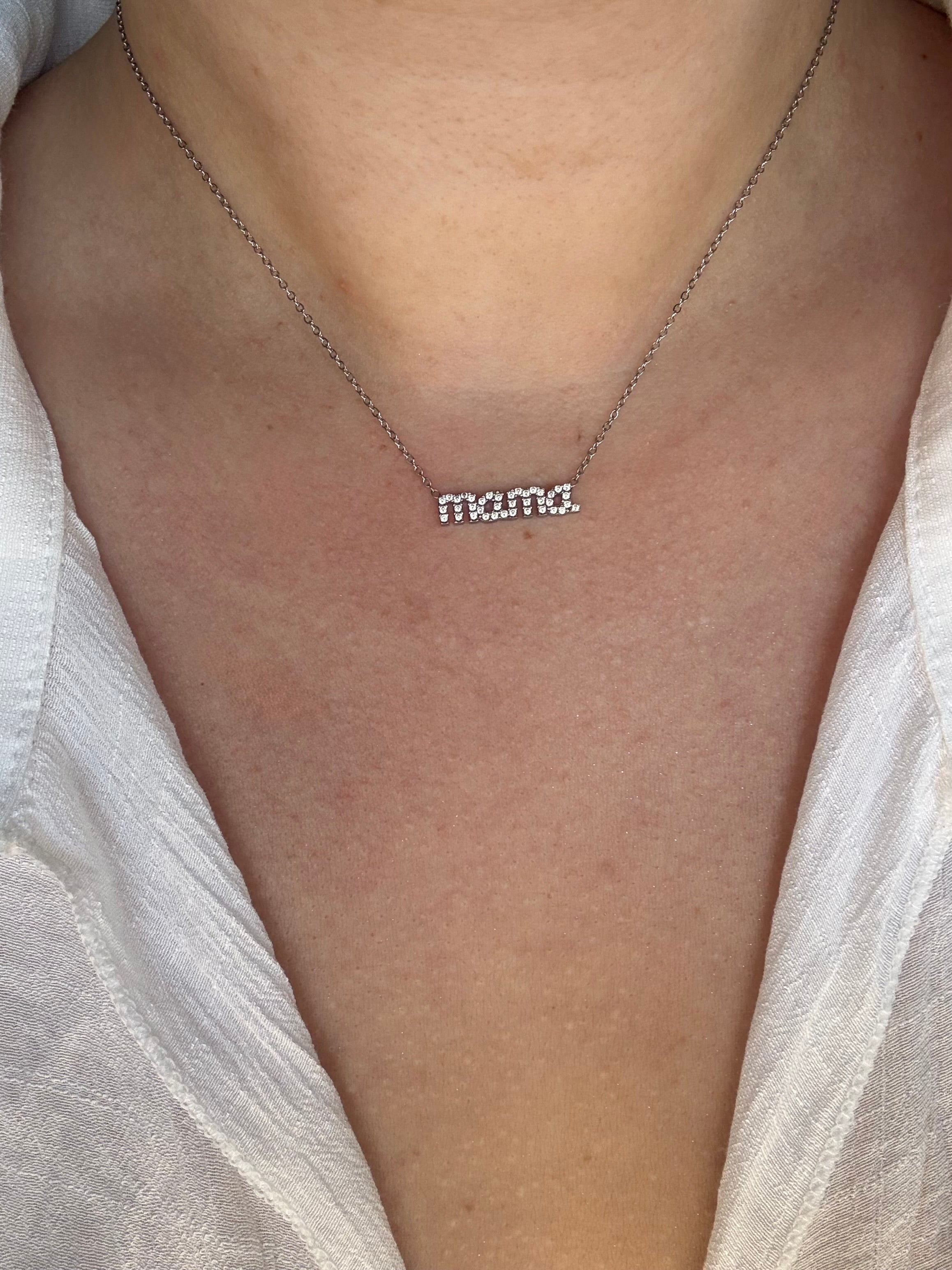 Mama Sparkle Silver Necklace
