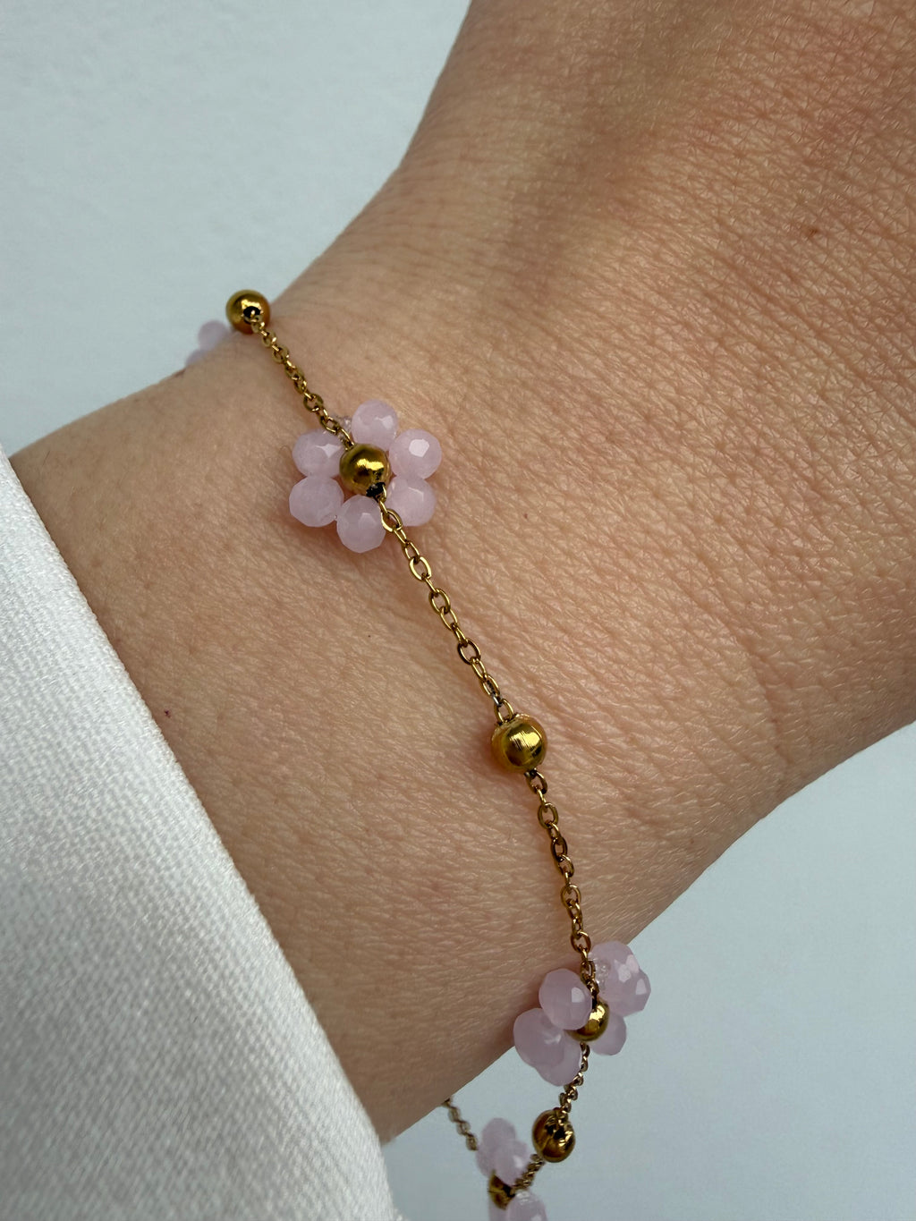 Pink Flower Bracelet