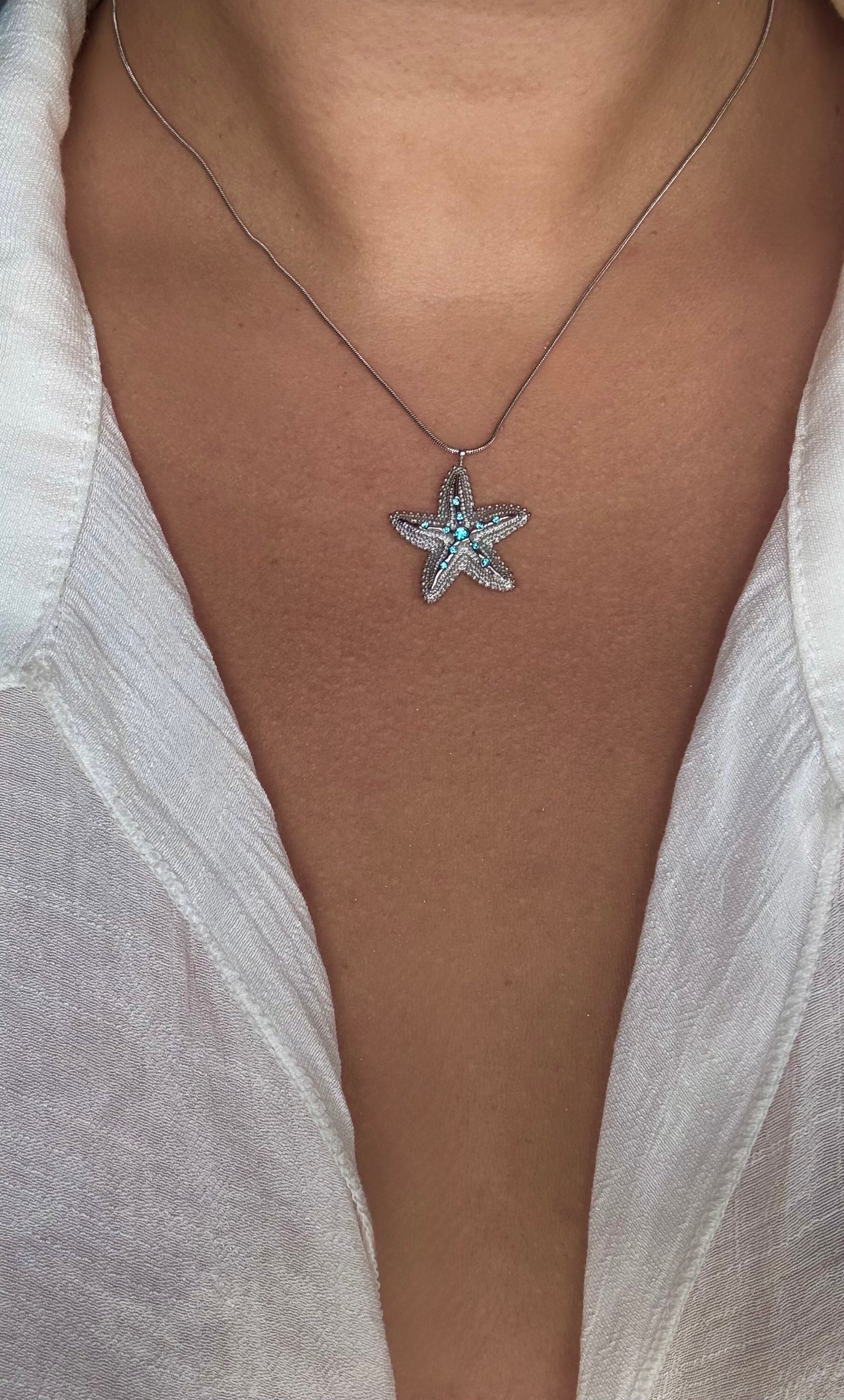 Starfish Silver Pendant
