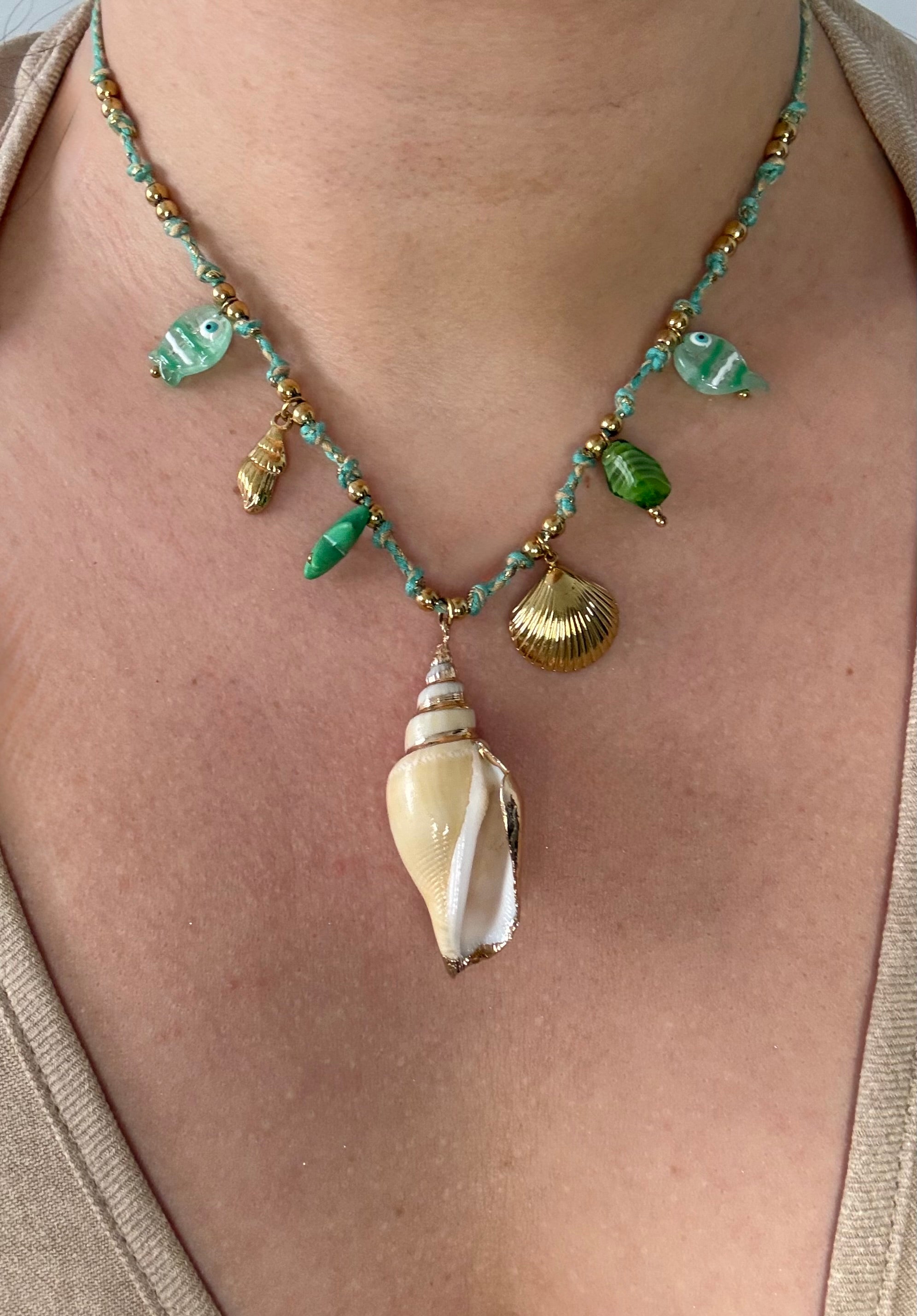 Coral Green Necklace