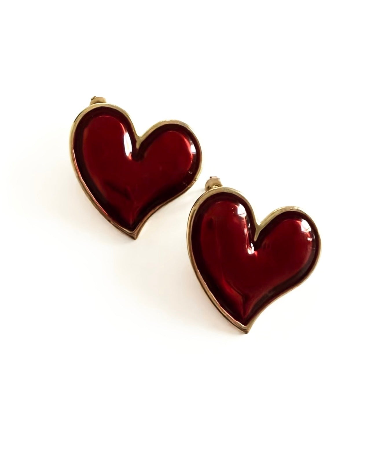 Heart Red Earrings