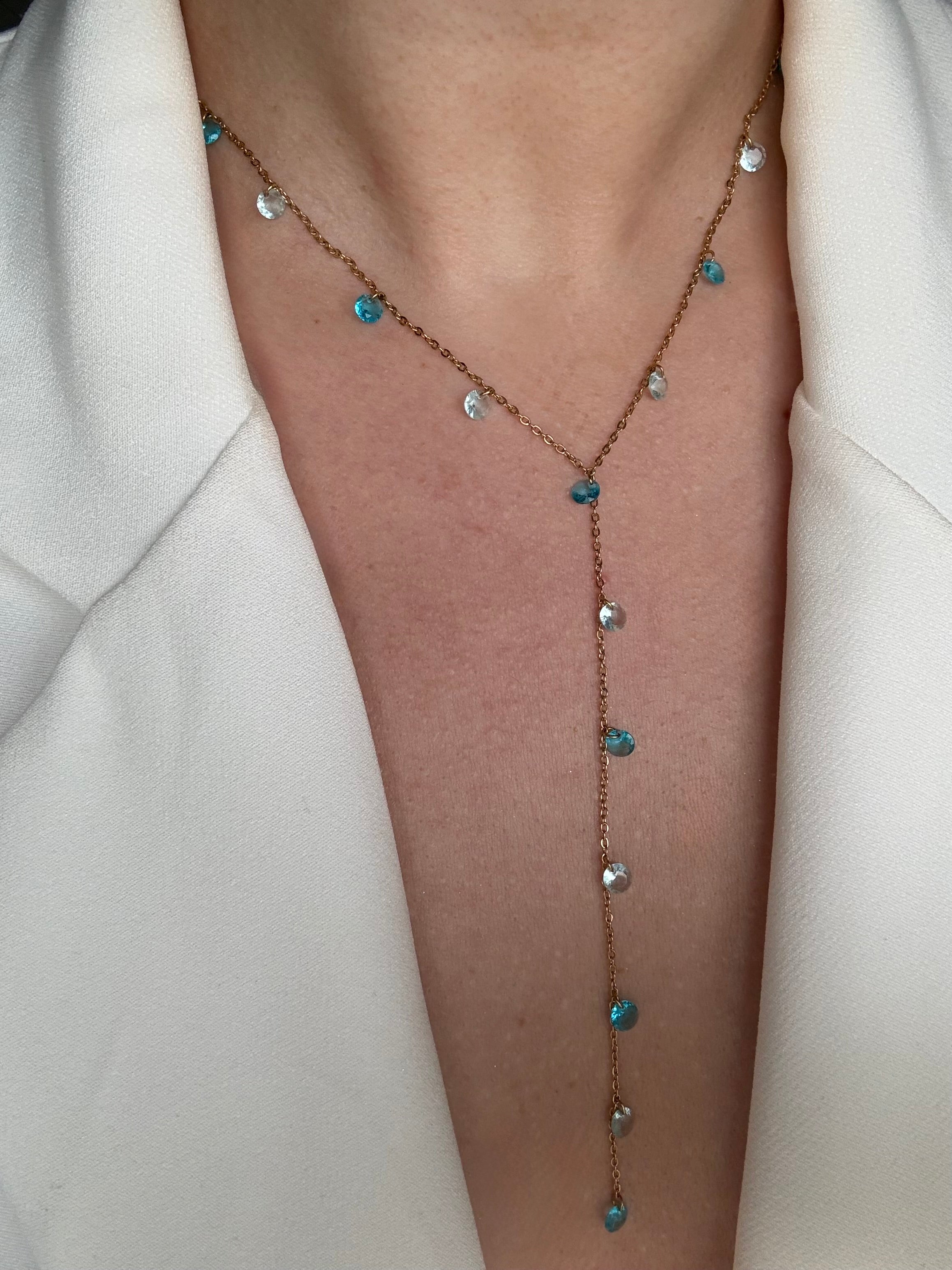 Blue Lagoon Tie Necklace