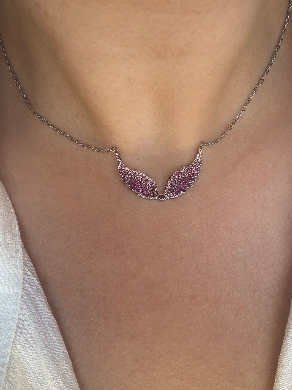 Pink Angel Silver Wings