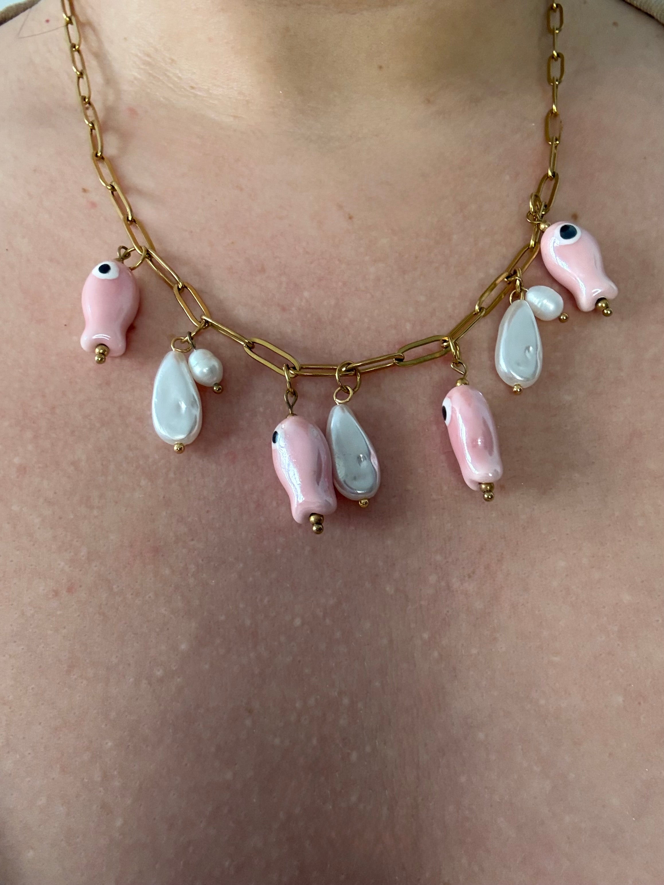 Pink Fish Necklace
