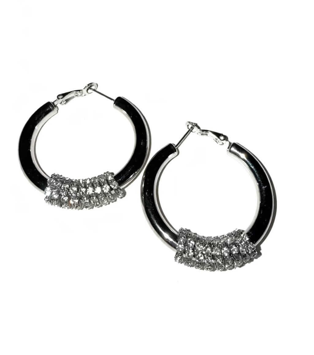 Glam Stripe Hoops