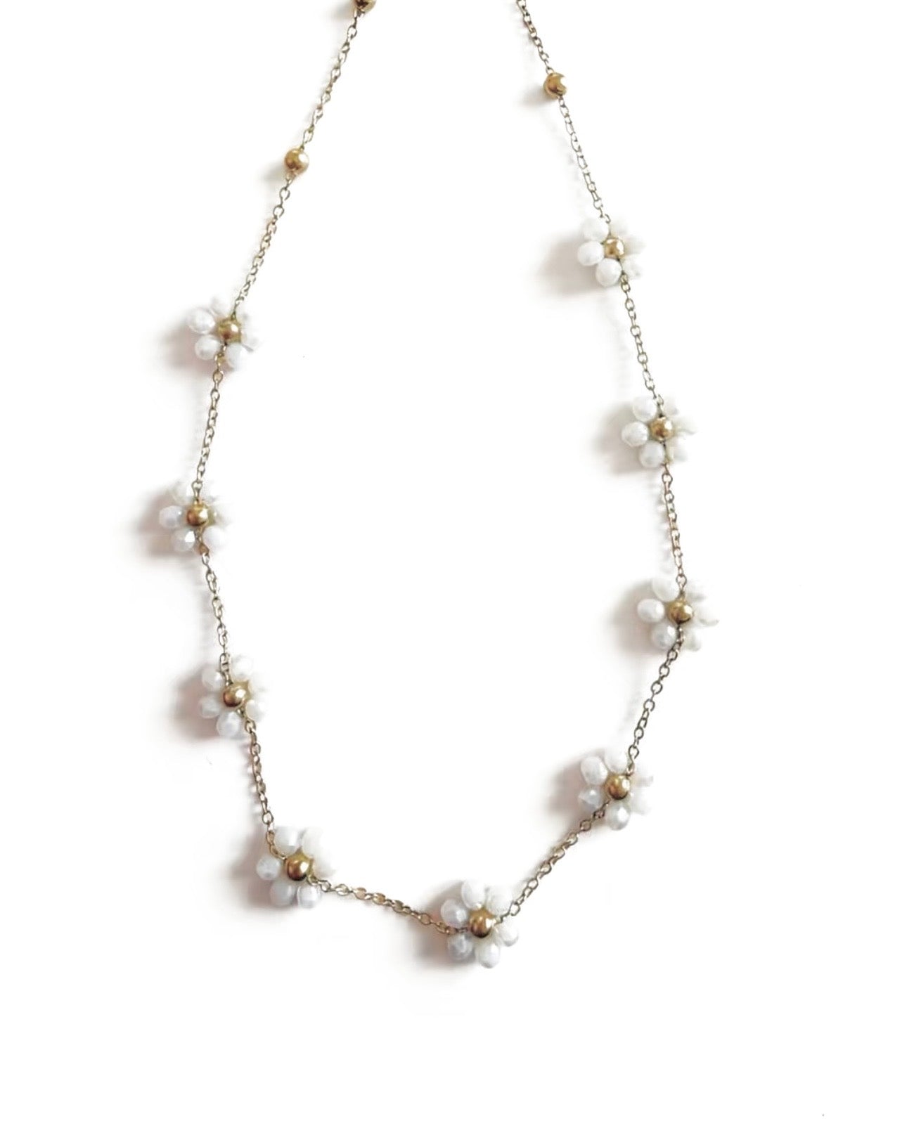 Alina Flower Choker -white