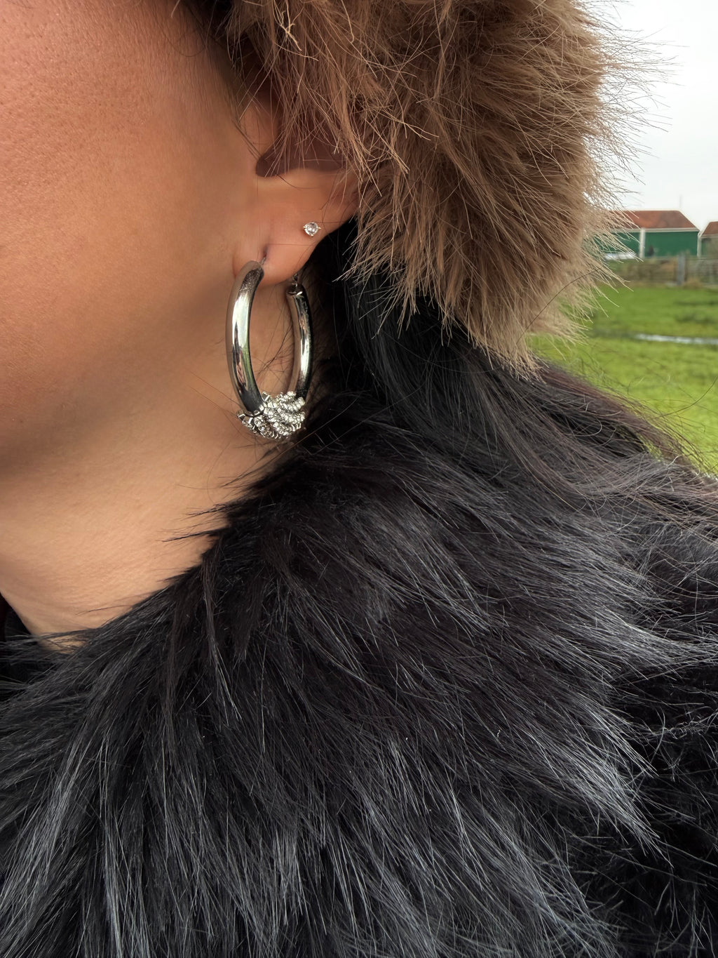Glam Stripe Hoops
