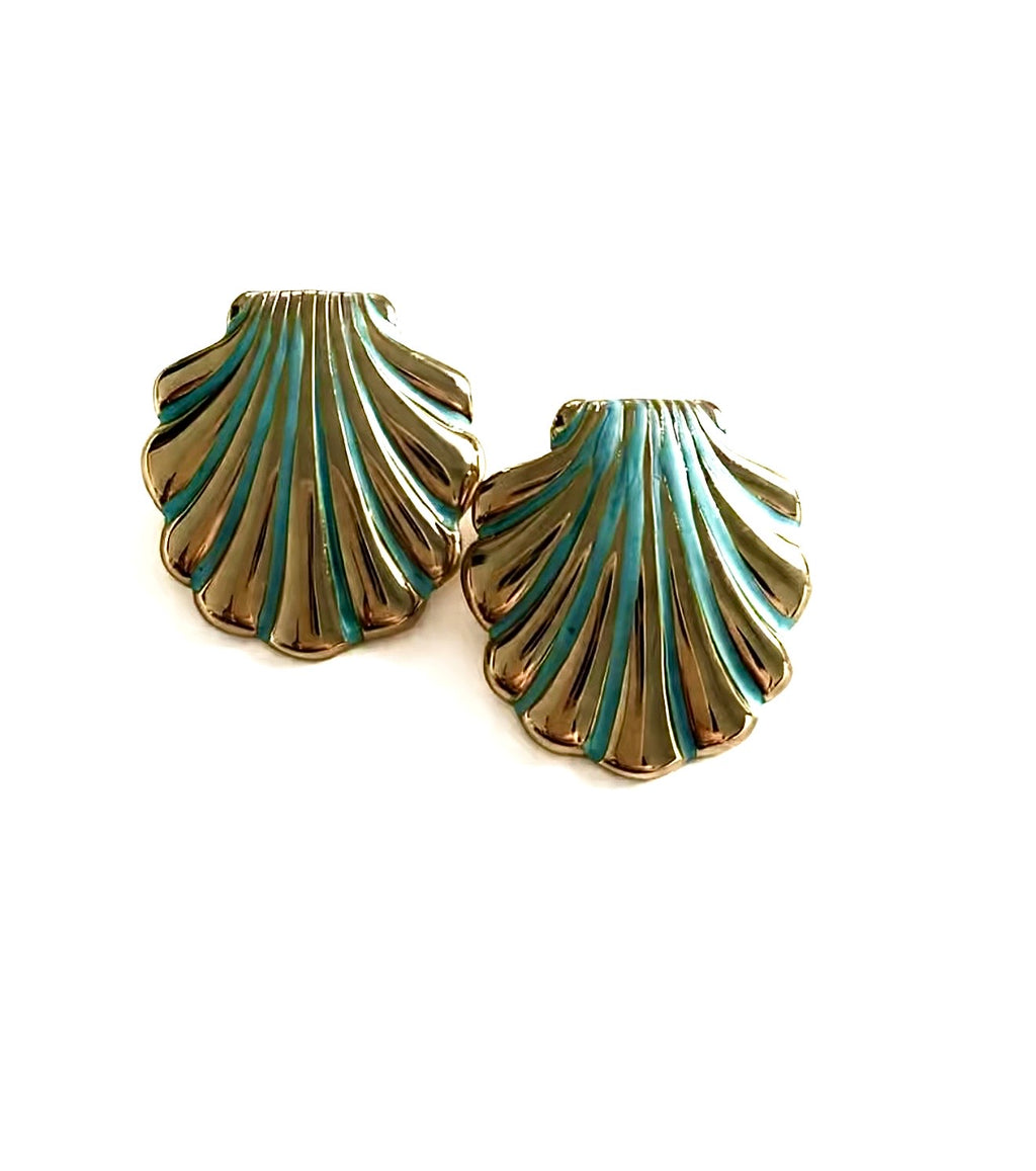 Aqua Shell Earrings