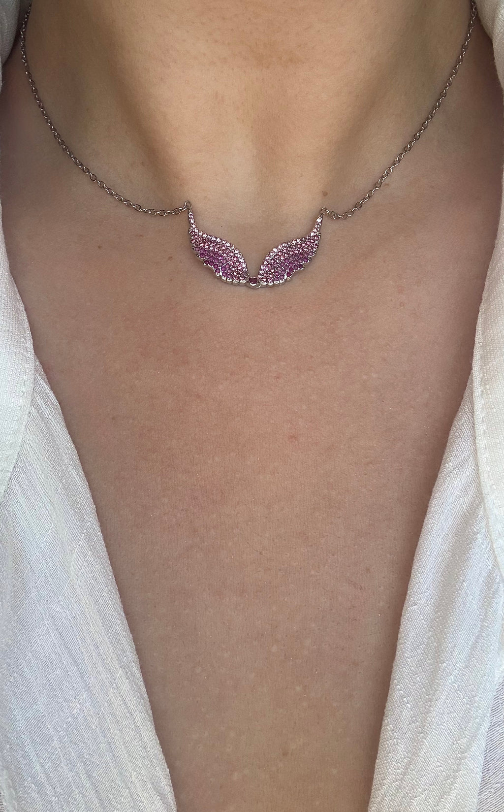 Pink Angel Silver Wings