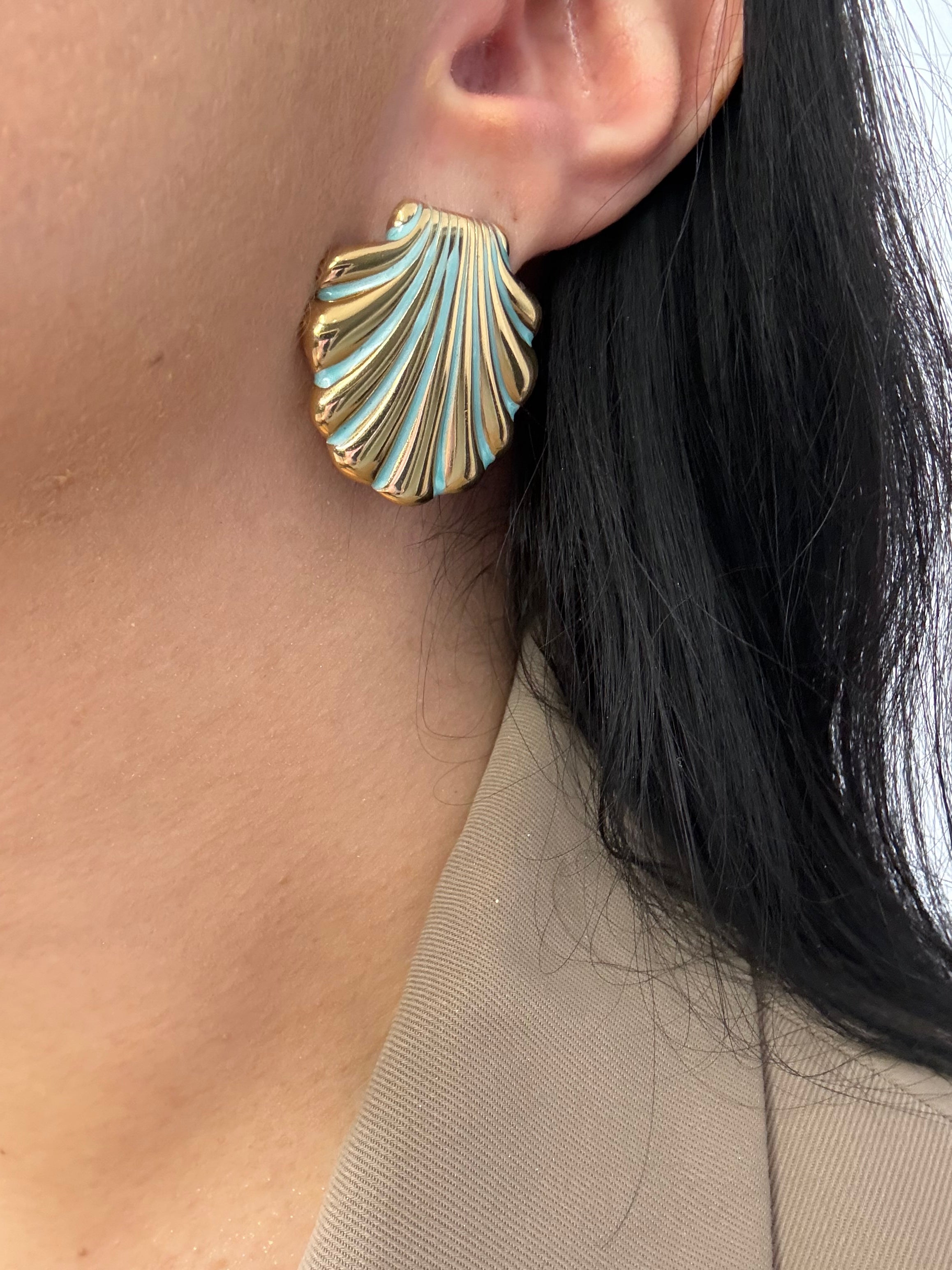 Aqua Shell Earrings