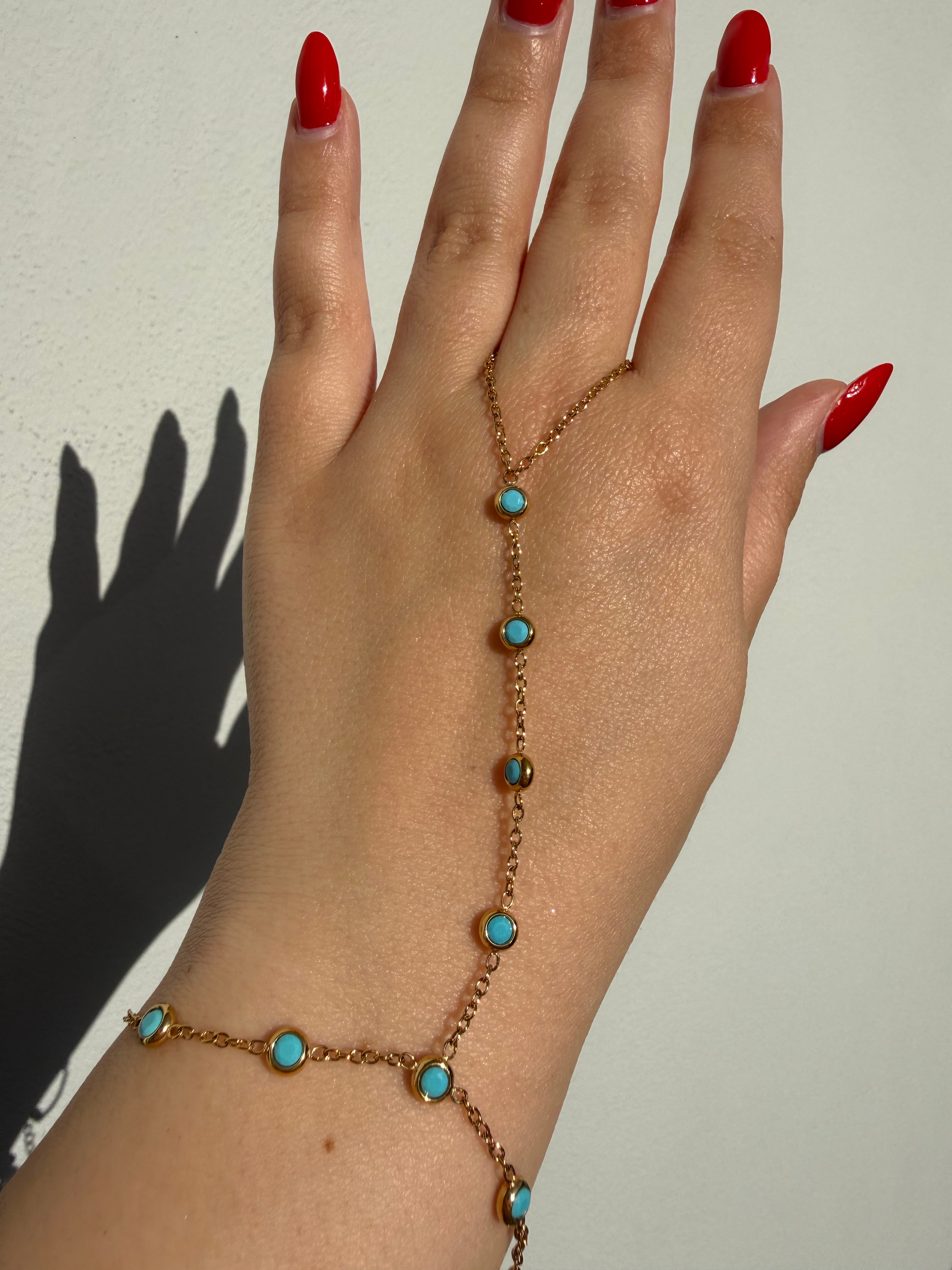 Turquoise Hand Bracelet